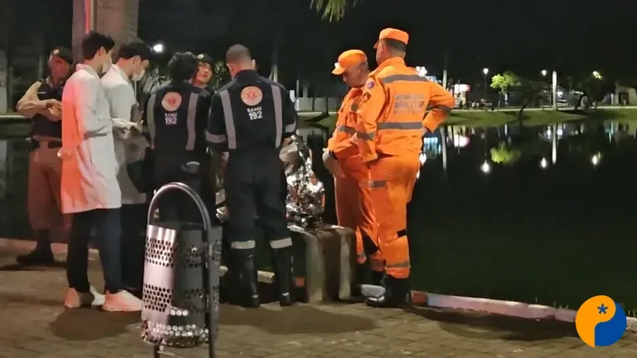 Homem em surto entra na Lagoa Grande e mobiliza resgate em Patos de Minas 