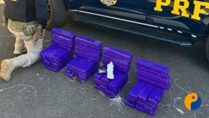 PRF apreende 72 barras de maconha e prende homem por tráfico na BR-365, em Patos de Minas