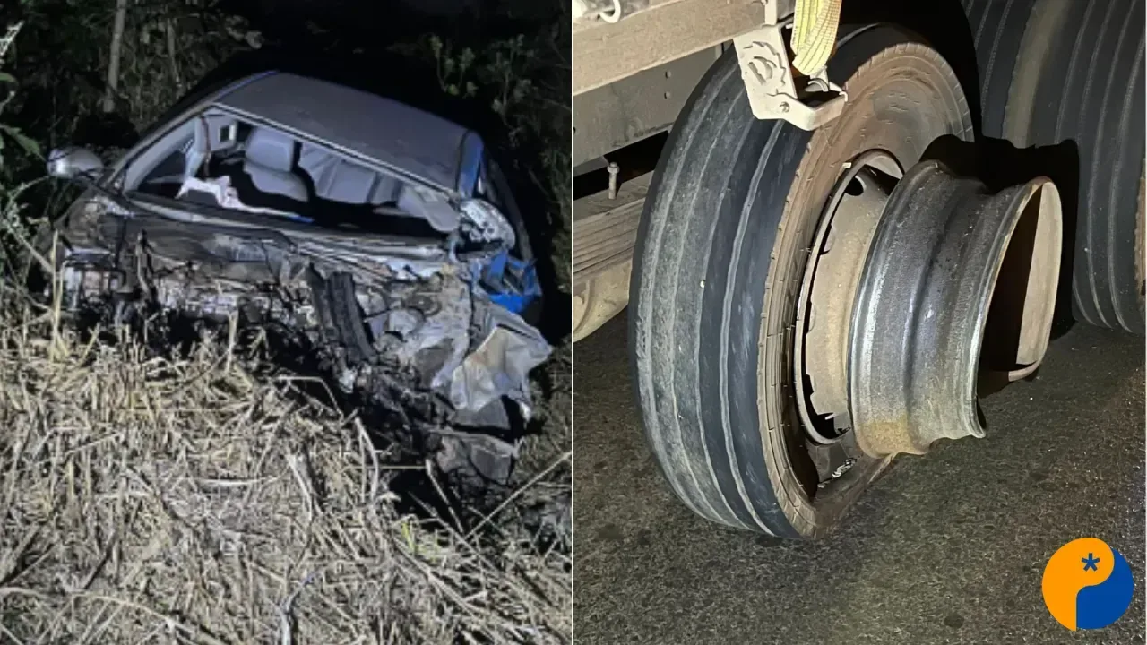 Motorista fica ferido após acidente entre carro e caminhão na MG-188