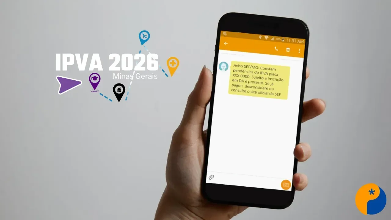 Secretaria de Fazenda envia alerta por SMS a inadimplentes do IPVA 2026 em Minas Gerais
