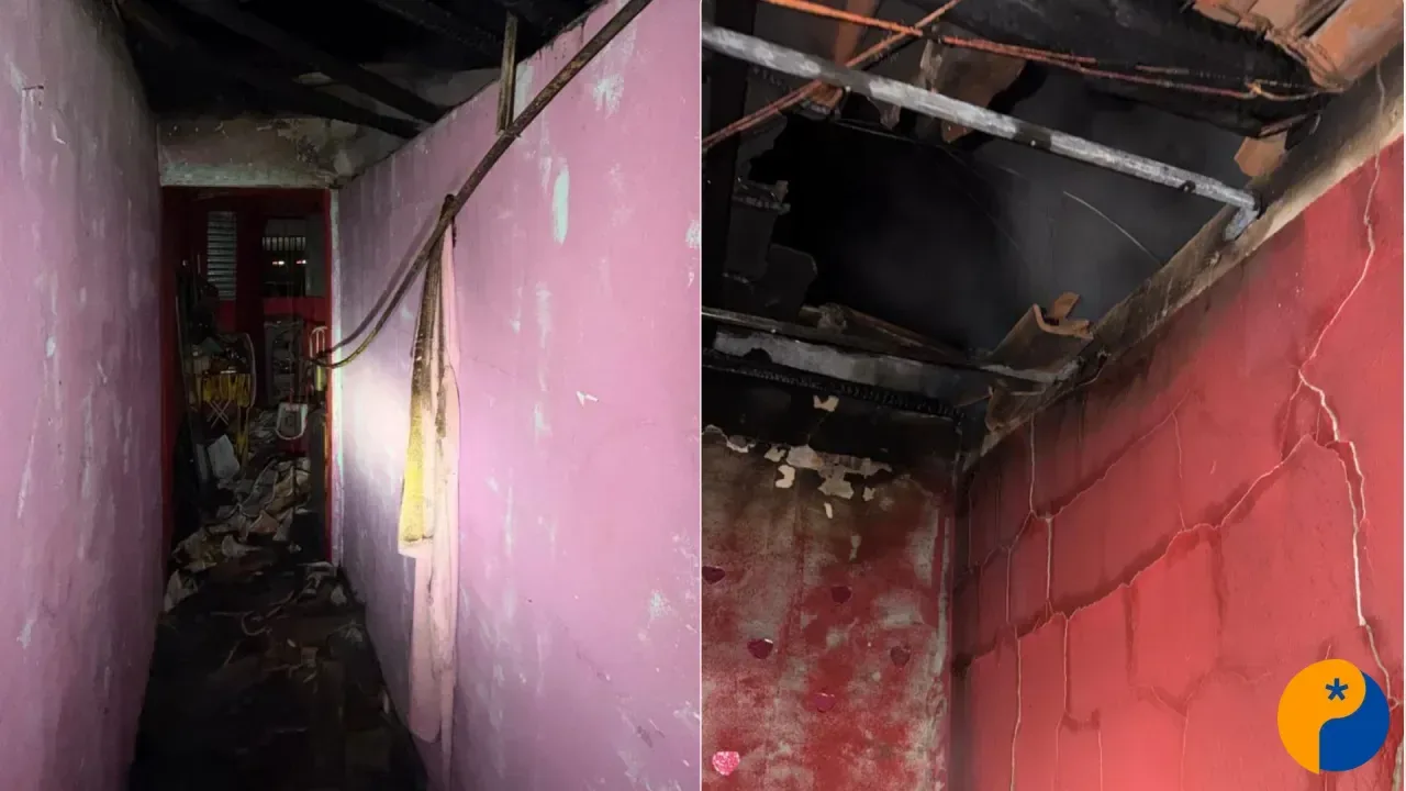 Incêndio mobiliza bombeiros e deixa casa com risco de desabamento em Lagoa Formosa 