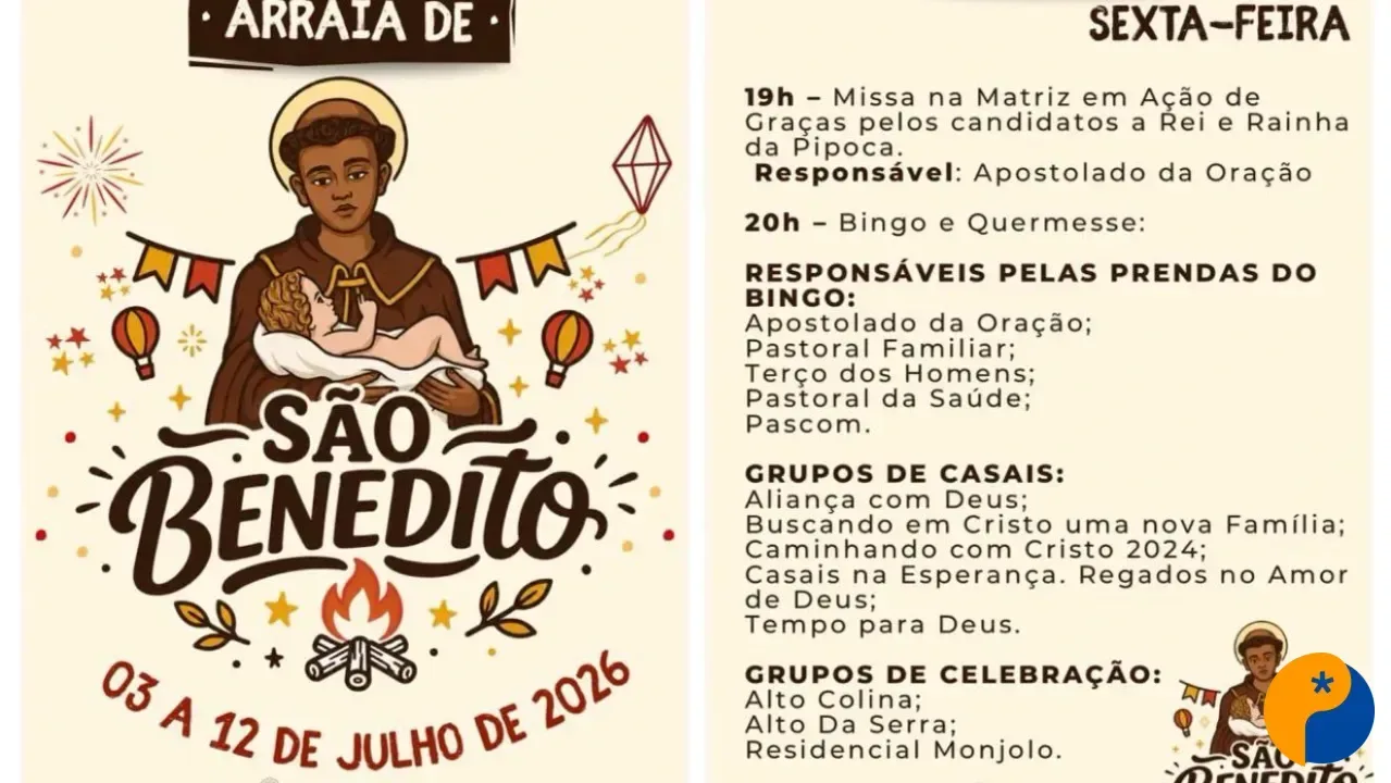 Paróquia de São Benedito inicia tradicional Arraiá nesta sexta-feira em Patos de Minas