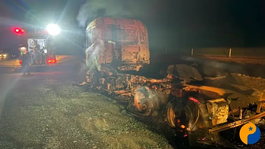 Motorista evita tragédia e salva carga após caminhão pegar fogo na BR-365, em Varjão de Minas