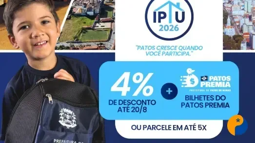 Prefeitura de Patos de Minas inicia entrega das guias do IPTU 2026 com desconto para pagamento à vista