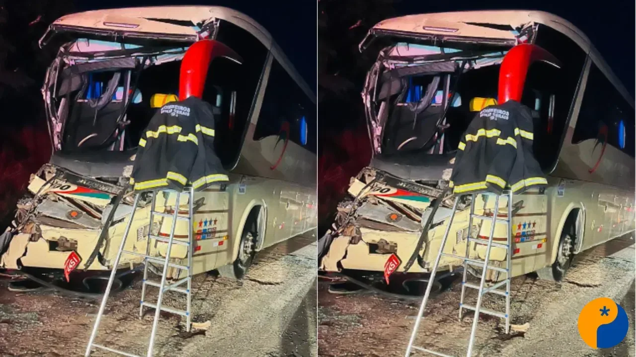 Colisão entre ônibus e carreta deixa 19 vítimas na MG-410, em Lagoa Grande