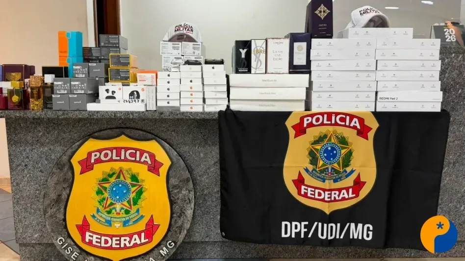 Dupla é presa com carga de mercadorias estrangeiras e apreende produtos de alto valor em Uberlândia