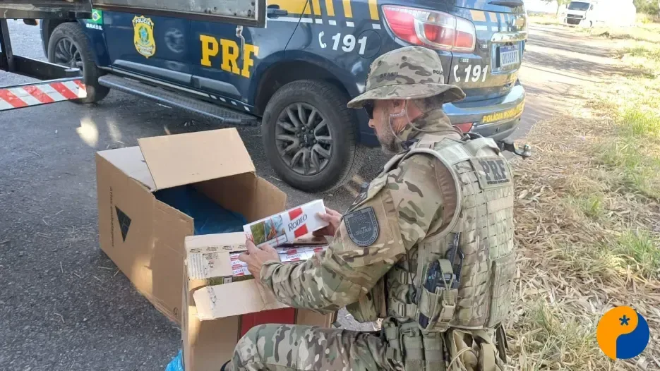 PRF apreende 75 mil maços de cigarros contrabandeados destinados a Patos de Minas 