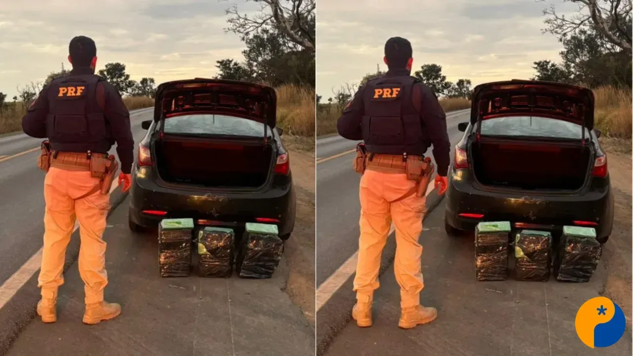 PRF apreende 103 tabletes de maconha e prende dois homens na BR-365, em São Gonçalo do Abaeté