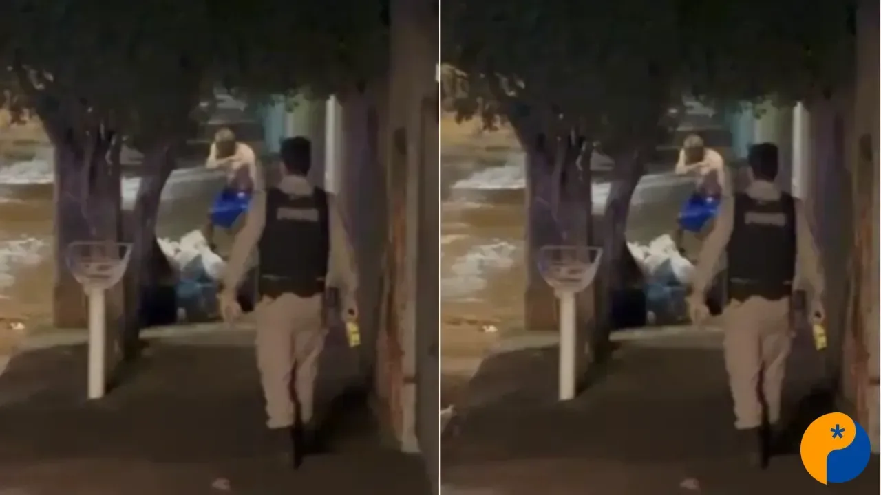 Homem em surto é contido pela Polícia Militar com uso de Taser no bairro Santa Luzia