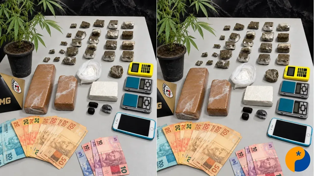 Mulher é presa com maconha, haxixe e cocaína durante operação em Patos de Minas