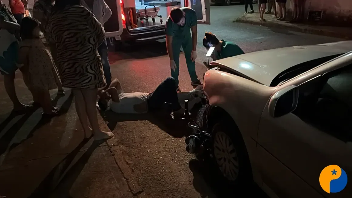 Motociclista sofre fratura exposta após ser arrastado por carro em acidente em Lagoa Formosa