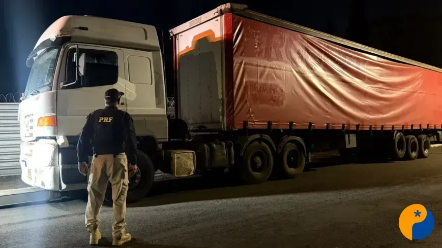 PRF apreende caminhão-trator com placas adulteradas na BR-262, em Perdizes
